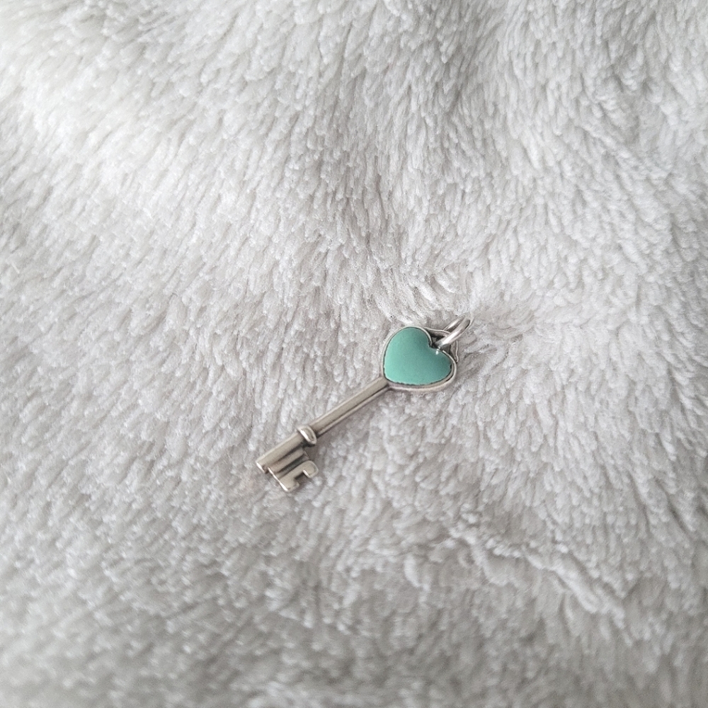 Tiffany Heart Key with Blue Enamel, Mini